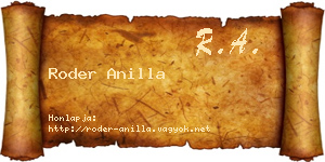 Roder Anilla névjegykártya